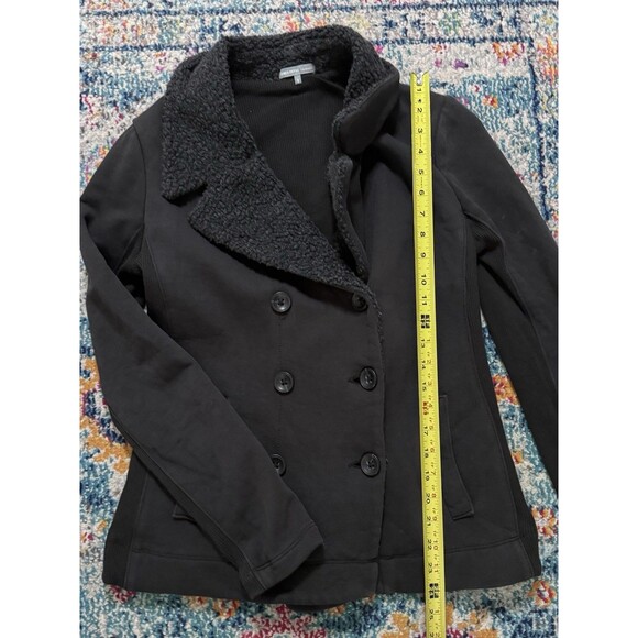 James Perse Los Angeles Sherpa Collar Double Breasted Jacket Size 3 - Picture 7 of 12